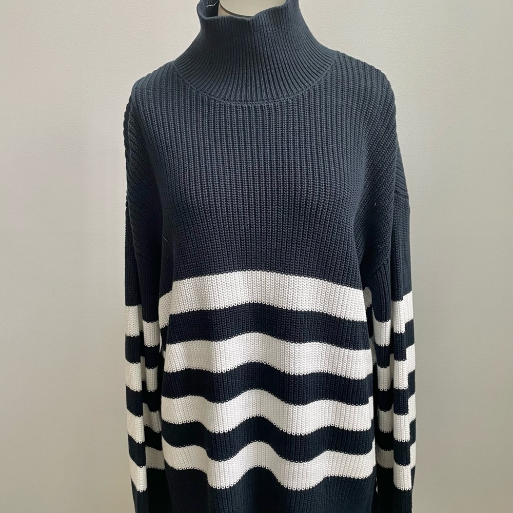 French Connection Navy Striped Knit Sweater